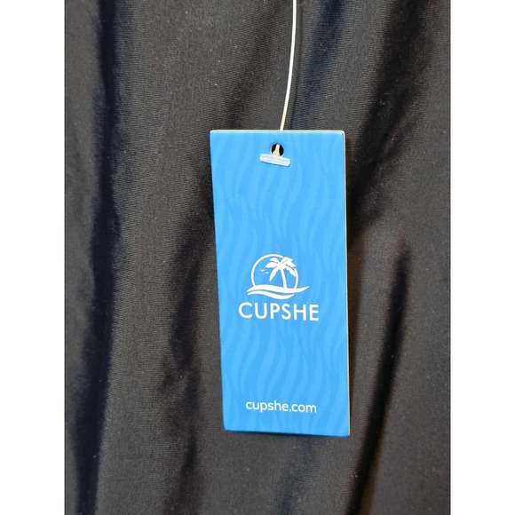 Cupshe One Piece Live Life On The Beach Swimsuit Black Womens SZ M New With Tags - Picture 3 of 6
